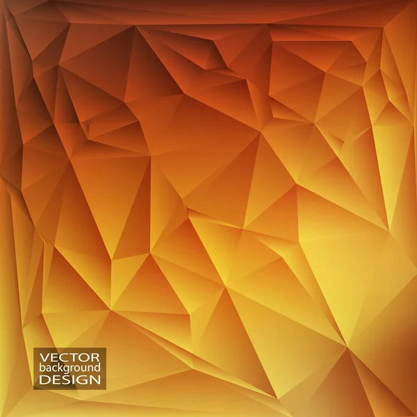 Sfondo Geometrico Oro Arancione Con Triangoli Modello Mosaico Sfumato Gradiente — Vettoriale Stock
