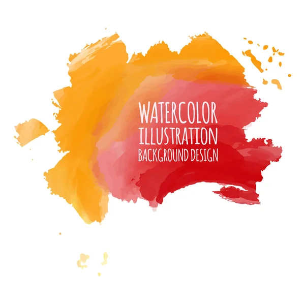 抽象的な赤オレンジ色秋水彩画 Blob 白い背景の上 紙の中で水しぶきの色 手描き ベクトル図 — ストックベクタ