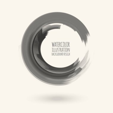 Kontur beyaz arka planda siyah gri mürekkep tur. Japon tarzı. Grunge daire lekeleri vektör çizim