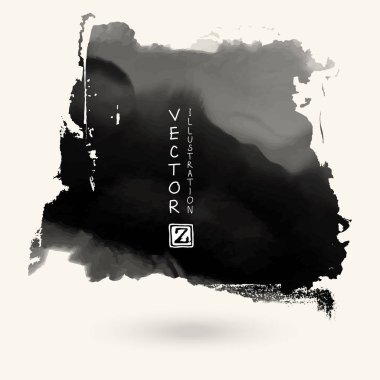 Vektör siyah gri renk fırça darbeleri. Sulu Boya tek renkli Grunge elemanları izole. Duman fırçalar tasarımınız için. Serbest el. Mürekkep sıçrama. Akrilik damgası. Vektör çizim