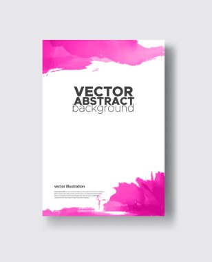 Mürekkep fırçası elementli zarif broşür tasarımı. Soyut dekorasyon. Vektör illüstrasyonu.