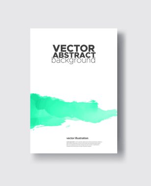 Mürekkep fırçası elementli zarif broşür tasarımı. Soyut dekorasyon. Vektör illüstrasyonu.