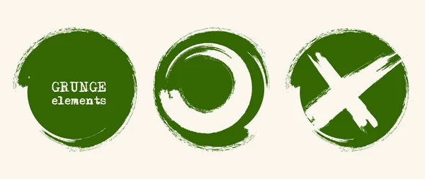 Forme Del Cerchio Grunge Illustrazione Astratta Del Vettore Verde — Vettoriale Stock