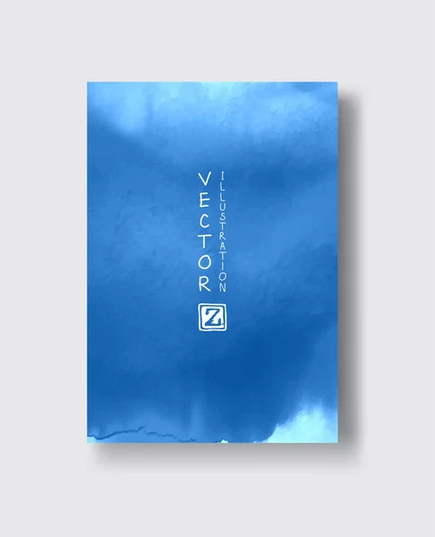 Elegantes Design Der Broschüren Vorlage Mit Blauen Pinselelementen Abstrakte Dekoration — Stockvektor