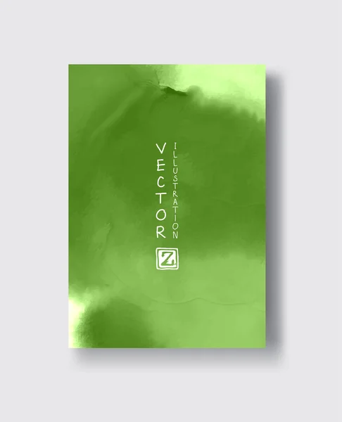 Elegante Diseño Plantilla Folleto Con Elementos Pincel Tinta Verde Decoración — Vector de stock