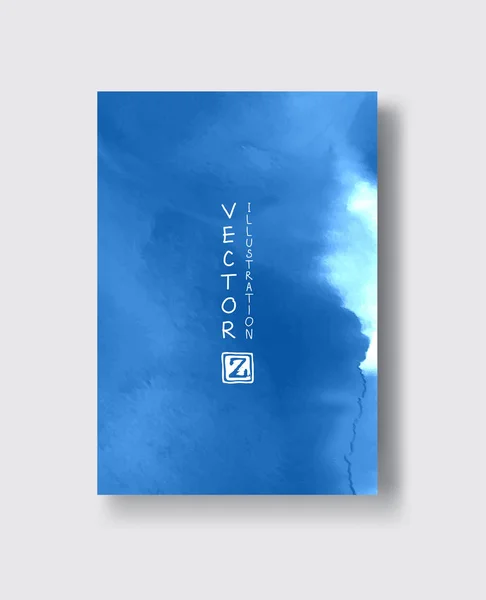 Szablon Broszura Elegancki Design Elementami Pędzlem Atrament Niebieski Abstrakcyjnej Dekoracji — Wektor stockowy