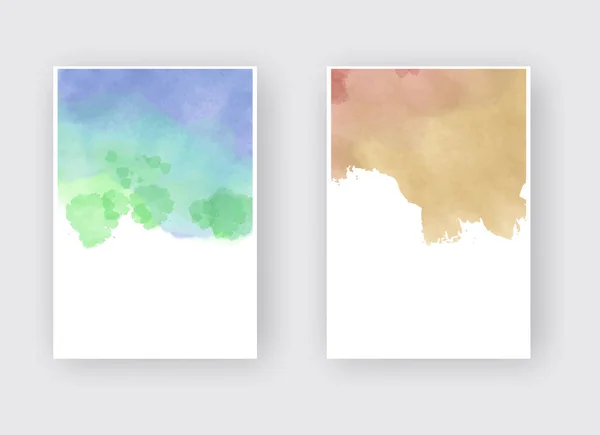 Aquarell Design Banner Set Vektorillustration — Stockvektor