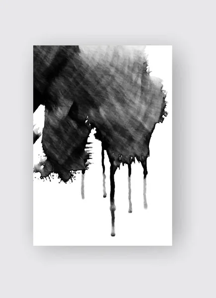 Coup de pinceau encre noire sur fond blanc. Style japonais. — Image vectorielle