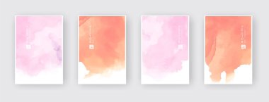 Soyut renk vektörü suluboya posteri seti