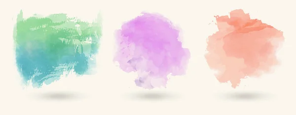 Vector watercolor stains on isolated white background set — 스톡 벡터