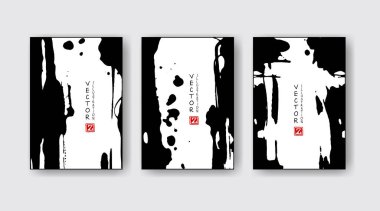 Beyaz arka planda siyah mürekkep fırçası darbesi. Japon tarzı.