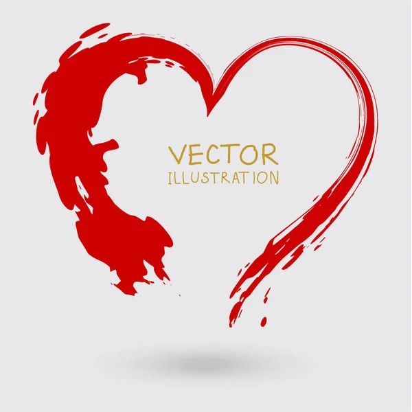 Vector sign of the heart. Hand painted ink element. — 스톡 벡터