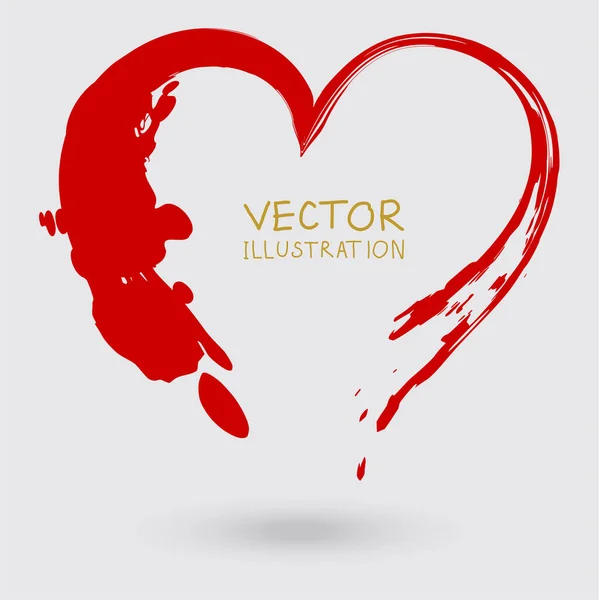 Signo vectorial del corazón. Elemento de tinta pintado a mano . — Archivo Imágenes Vectoriales