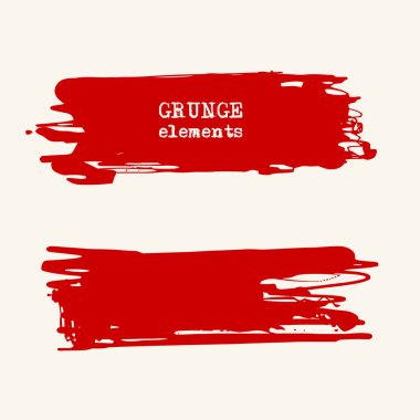 Beyaz arkaplanda soyut grunge fırça ögesi ayarlandı.