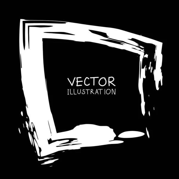 Vektortintenform. quadratisches Element. Rechteck-Pinselstrich. — Stockvektor