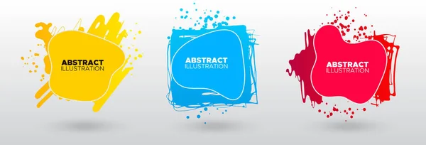 Conjunto de banners vectoriales abstractos modernos. Formas de estilo de tinta de colores degradados sobre fondo blanco . — Archivo Imágenes Vectoriales