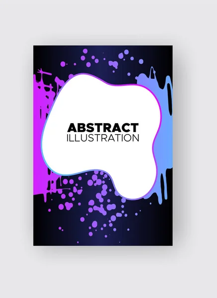 Banderas vectoriales abstractas modernas. Estilo de tinta formas de póster de colores degradados sobre fondo negro . — Vector de stock
