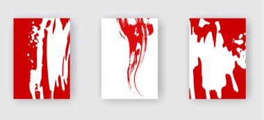 Beyaz arka planda kırmızı mürekkep fırçası darbesi. Japon tarzı.