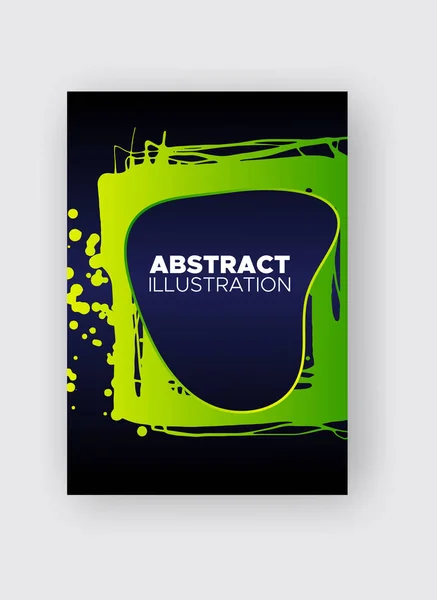 Moderne abstrakte Vektorbanner. Tusche Stil Posterformen der Farbverlauf auf schwarzem Hintergrund. — Stockvektor
