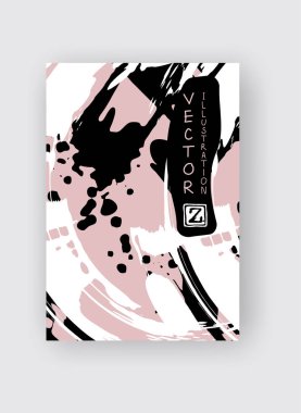 Beyaz arkaplanda siyah ve mercan fırça darbesi.