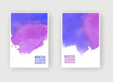 Suluboya lekeli kartlar. Vektör illüstrasyonu 10