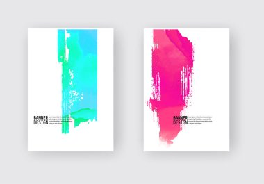 Zarif broşür şablonu tasarım mürekkep fırça öğesi