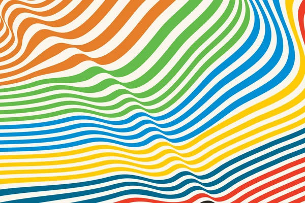 Design Farbe wellenförmige Linien Illusion Hintergrund. Vektor-Abbildung Folge 10 — Stockvektor