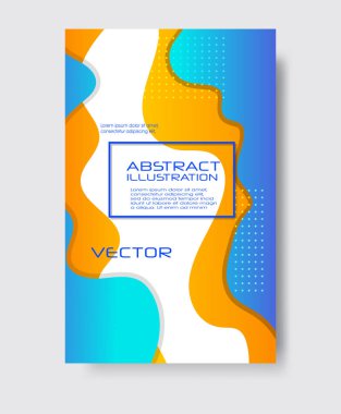 Dinamik stil turuncu mavi dalga pankart tasarımı.