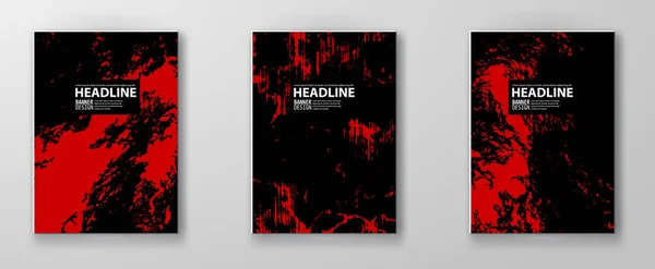 Grunge texture Urban Banner set. Abstract Vector Brochure Collection. — 스톡 벡터