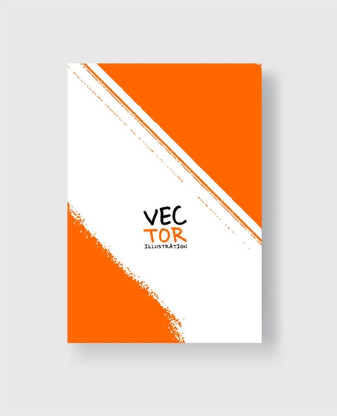 Pincelada de tinta naranja sobre fondo blanco. Estilo minimalista . — Vector de stock