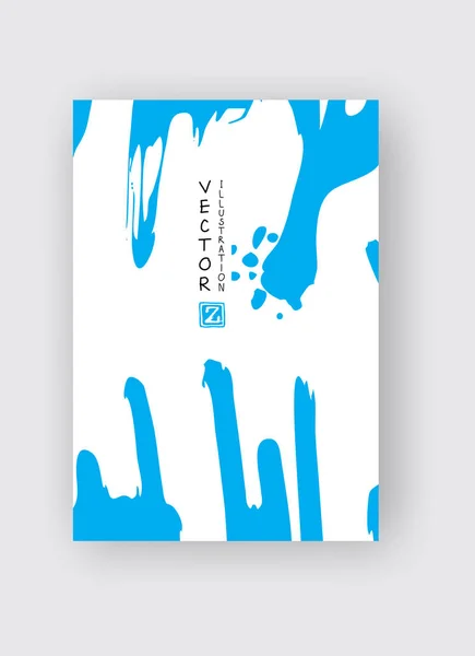A kék tintagyecset fehér háttéren Japán stílus. — Stock Vector