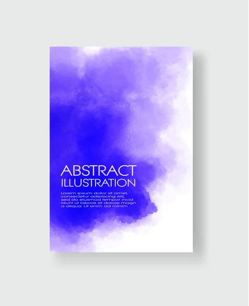 Leuchtend blaue Texturen, abstraktes, handbemaltes Aquarell-Banner. — Stockvektor