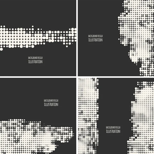 Abstract vector grunge halftone dot texture set — 스톡 벡터