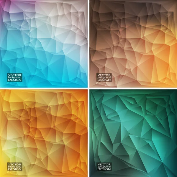 Set colorato sfondo geometrico con triangoli. Illustrazione vettoriale . — Vettoriale Stock