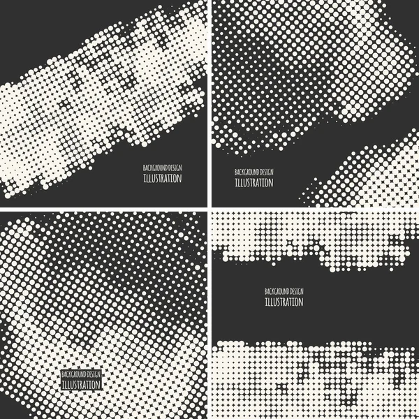 Abstrakt vektor grunge halftone dot textur set — Stock vektor