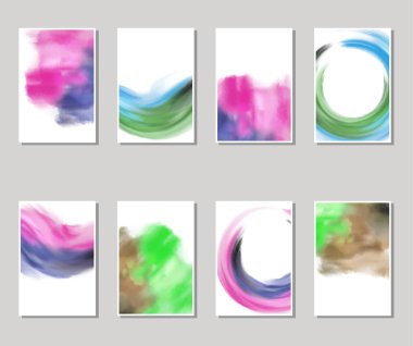 Vektör afiş şekiller collection beyaz izole