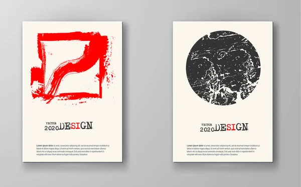 Grunge abstrakt Distress Textur affisch set. Vektorillustration — Stock vektor