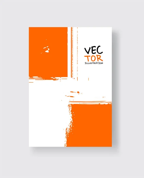 Pinceau à l'encre orange sur fond blanc. Style minimaliste . — Image vectorielle