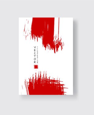 Grunge efektli soyut mürekkep fırçası pankartları