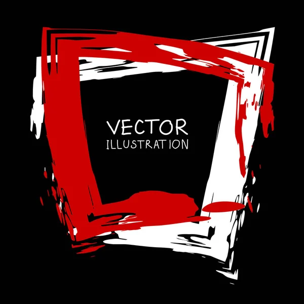 Vektortintenform. quadratisches Element. Rechteck-Pinselstrich. — Stockvektor