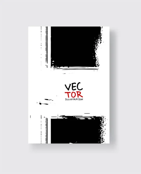 Black ink brush stroke on white background. Minimalistic style. — Stock Vector