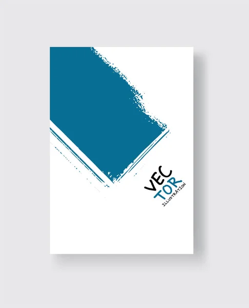 Pincel de tinta azul sobre fundo branco. Estilo minimalista . — Vetor de Stock