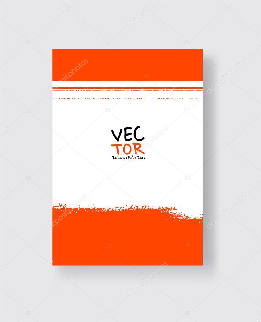 Lush Lava ink brush stroke on white background. Minimalistic style. Vector illustration of grunge element stains.Vector brushes illustration.