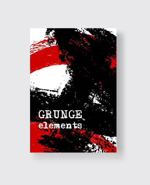 Pinceau à l'encre rouge et noire sur fond blanc. Illustration vectorielle de l'élément grunge stains . — Image vectorielle