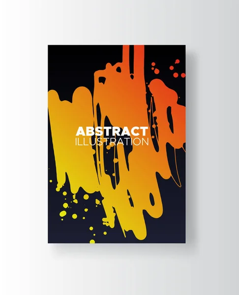 Moderne abstracte vectorbanners. Inkt stijl poster vormen van gradiënt kleuren op zwarte achtergrond. — Stockvector