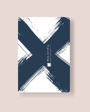 Grunge efektli soyut mürekkep fırçası pankartları