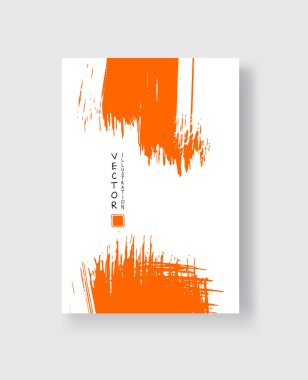 Grunge efektli soyut mürekkep fırçası pankartları