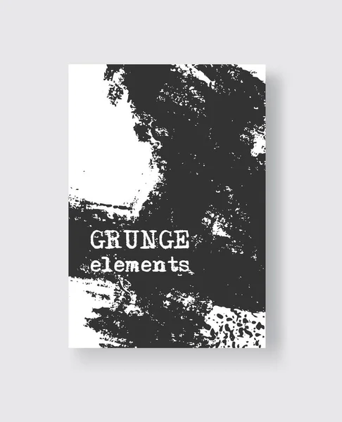 黑色墨水笔划在白色背景上.Grunge污迹元素的矢量图解. — 图库矢量图片