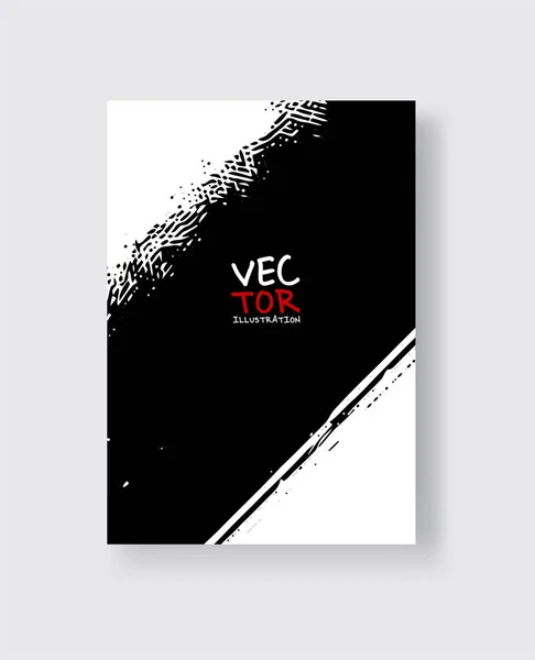Black ink brush stroke on white background. Minimalistic style. — Stock Vector