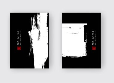 Soyut mürekkep fırçalı pankartlar. eps10 vektör illüstrasyonu